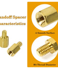 Close-up of Hardcore Heavy Duty M3 Hex Brass Standoff Spacers 10 Piece Set showcasing smooth surface and threaded ends.