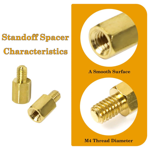 Close-up of Hardcore Heavy Duty M3 Hex Brass Standoff Spacers 10 Piece Set showcasing smooth surface and threaded ends.