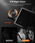 Three Channel Dash Cam With Built In WiFi And GPS, Front 1440P Plus Interior And Rear 1080P, IR Night Vision LEDs example