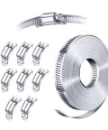 Amazon STEELSOFT stainless steel band clamp kit with 30 ft strap and eight fasteners for large hoses and ducts