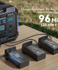 Ultra Portable Pocket Drone Under 249g With 4K Video And 8K Photo batteries charging on power station