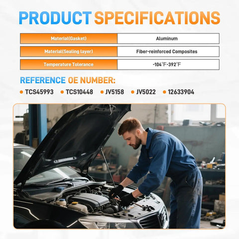 Mechanic installing Timing Cover Gasket Seal Kit For GM LS Engine Family 4.8L 5.3L 5.7L 6.0L 6.2L Gen III IV V