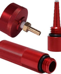 Extended Run Fuel Cap, No Mess Oil Change Funnel And Magnetic Dipstick In Red Aluminum For EU1000i EU2000i EU3000i Handi Generators Four Pack, Durable CNC Billet Aluminum Build