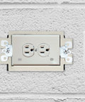 Five Pack 1 Gang Electrical Outlet Box Extenders With Ten Screws White High Temperature PA Material For Fire Resistant Easy Install Converts Standard Boxes To Add Extra Outlet Space Power Outlet Accessories installed in wall