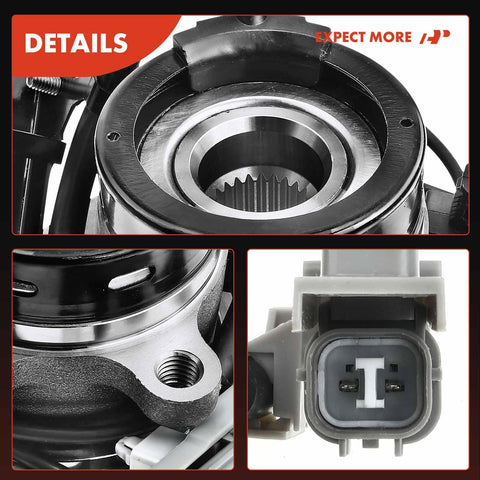 Front Right Wheel Bearing And Hub Assembly With ABS For Chevrolet Colorado 2004 2008 And GMC Canyon 2004 2008 Plus Isuzu i 350 2006 And i 370 2007 2008 4WD 6 Lug Compatible, close-up view