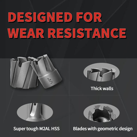 Spot Weld Cutter Kit For Auto Body Repair And Metal Fabrication, showing durable M2AL HSS blades with geometric design
