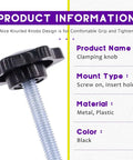 Premium M6 Hex Star Thumb Screw Assortment Kit Delivers Eight Smooth Lengths for a black clamping knob with screw mount.