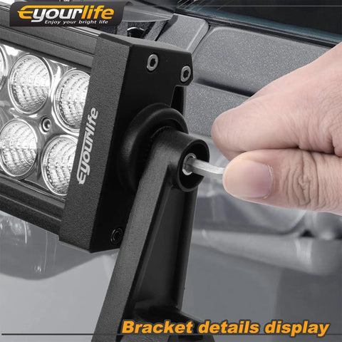 Side Mount Light Bar Brackets For LED Light Bars And Driving Lights Wide Fit Rugged AntiVibration Pads Included Off Road Truck UTV Roof Ditch Light Hardware 2Pack