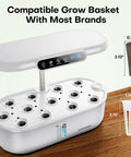 Dope Indoor Hydroponics Growing System With 12 Pods, LED Grow Light, LCD Temp Humidity Display on wooden surface