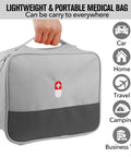 Travel Ready First Aid Bag Kit Empty Medical Supplies Organizer For Hiking Camping Backpacking And Cycling Trauma Kit On The Go With Large Capacity Water Resistant 600D Oxford Gray