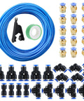 100 Ft 6mm ID 4mm OD Polyurethane Air Hose Ultra Flexible Pneumatic Tubing Blue For Air Tools And Compressors with fittings