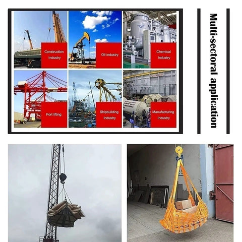 Beefy Heavy Duty Polyester Lifting Net With Four Slings For Outdoor Cargo Hoisting And Material Handling