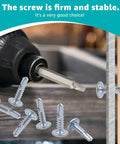 10 X 3/4 Inch Self Tapping Sheet Metal Screws For Enclosed Trailers, shown with a drill and secure fastening display.