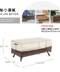Outdoor Patio Coffee Table Cover 600D Waterproof Rugged Heavy Duty Table Cover For Beige And Brown 48 X 28 X 16 Inches Weatherproof Shield For Patio Furniture