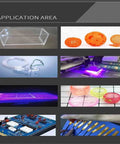 Image showcasing applications of Heavy Duty Cold Light Uv Curing Lamp Equipped With 365Nm 395Nm And 405Nm Wavelengths For Rapid Resin Cure And Pcb Solder Surefire Results.