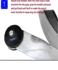 Beat Stubborn Clog Butt Heavy Duty Drain Cleaning Auger handle showing round grip design for effective blockage impact.