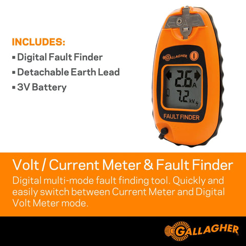 Pro Grade Fence Volt And Current Meter With Digital Display And Directional Arrows, Quick Fault Finder For Electric Fencing