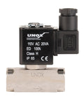 Three Quarters Inch NPT Electric Solenoid Valve 110V AC Stainless Steel AISI316 Normally Closed Workhorse Valve front view