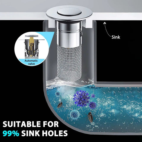 No Drama Bathroom Sink Stopper And Hella Strong Hair Catcher With Smooth Pop Up Drain Plug Built In Strainer Basket Universal Replacement Filter Trapping Every Strand Quick Easy Drainage Big Time Value Twin Set