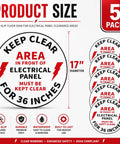 Yo Workers Need To Grab These 5 Pack 17 Inch Anti Slip Electrical Panel Clear Floor Stickers High Visibility Safety Decals showing round 17 inch vinyl sign.