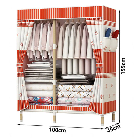 Rock Solid Foldable Wardrobe Cabinet Featuring Breathable Thick Canvas Covers And Reinforced Steel Tubing Simple Assembly Ample Closet Space And Built In Shelves For Dressing Your Daily Threads At Home
