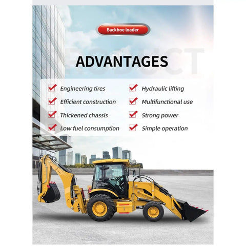 All In One Towable Hydraulic Backhoe Loader For Farm And Construction with listed advantages and city background