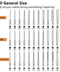 33 Piece Hex Head Allen Wrench And Torx Bit Set Includes Metric And SAE Sizes Tamperproof Torx 2.3 Inch Long Bits Diagram