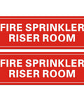 Hella Durable Fire Sprinkler Riser Room Sign Two Pack Self Adhesive Aluminum Warning Tag For Home Garage Or Business Reflective Weatherproof Fade Resistant 9X3 Inch Safety Label
