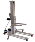 Heavy Duty Material Lift With Steel Forks 650 Lb Capacity 18 Ft 6 In Lift Height One Person Operation for construction sites
