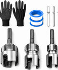 2-In-1 Pipe Threading Tool For PPR PVC Pipes Internal External Thread Cutter with gloves and additional parts.