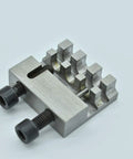 Chain Breaker And Press Tool For 415 428 420 41 40 Chains, steel construction with grooves and screws, top view