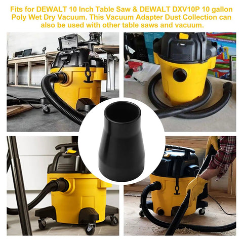 Table Saw Vacuum Adapter 2.5 Inch Outlet To 1.875 Inch Shop Vac Hose For Dust Collection Fits Dewalt DWE7491RS DWE7491 Table Saw
