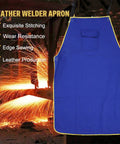 Flame Retardant Welding Apron For Real Welders Boss Level Durable Washable Safety Apron with spark background and features list