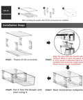 Installation guide for 2 Pack Stackable Makeup Organizer Bins With Handles For Fridge Bathroom Kitchen Under Sink Cabinet