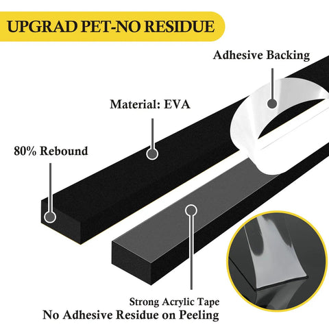 Window AC Seal Kit 1 By 1 Inch Neoprene Foam Tape Weather Stripping For Snug Fit Keeps Cool Air In And Blocks Hot Air Drafts And Noise 13 Ft Value Pack With Two Six And A Half Foot Rolls In Black with adhesive backing detail.