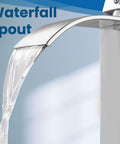 Vessel Sink Faucet Tall Waterfall Bathroom Faucet With Single Handle One Hole Mount Rectangular Spout Chrome Finish