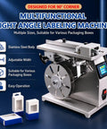 Gshshou Semi Automatic Right Angle Labeling Machine With Optical Sensor For Fast 90 Degree Corner Sealant Application High Speed 35 To 90 Pieces Per Minute Wraps Tightly Around Box Edges Without Wrinkles Or Bubbles Anti Tampering Seal Effortlessly, stainless steel body, adjustable width.