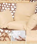 Cozy Hexagon Rattan Egg Swing Chair With Stand For Home And Outdoor Chill Wicker Hammock Lounge Chair With Cushion