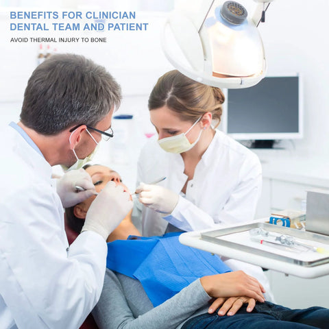 Dental implant irrigation tubing kit, sterile packaged for W&H, front view in dental clinic