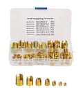 Brass Self Tapping Slotted Inserts Kit For Metal And Plastic Repair, 50 Pcs, quick install case with assorted M3-M12 inserts