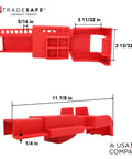 Red Butterfly Valve Lockout Device For 3 And 11 Thirty Second Inch Valve Head Diameter Water And Propane Shut Off dimensions