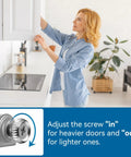 10 Pack Soft Close Cabinet Hinges Adjustable Hydraulic Slow Damper For Kitchen And Closet Doors Face Frame And Frameless Cabinets installed on a kitchen cabinet.