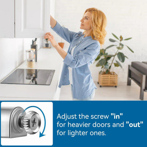 10 Pack Soft Close Cabinet Hinges Adjustable Hydraulic Slow Damper For Kitchen And Closet Doors Face Frame And Frameless Cabinets installed on a kitchen cabinet.