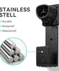 Heavy Duty Wall Mount EV Charger Holder For Tesla Connector Nozzle Holster Dock And J Hook Combo Secure Stainless Steel Cable