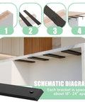 Four Pack 26 Inch Countertop Support Brackets Set With Hidden Island Mounts installation diagram