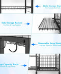 Close-up view detailing the Mobile Garage Sports Gear Organizer With Wheels Three Tier Ball Rack For Basketballs Footballs And Mats.