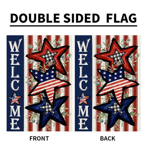 Patriotic Fourth Of July Garden Flag Burlap 12x18 Double Sided Stars And Stripes Yard Outdoor Decor for Independence Day