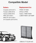 Cabin Air Filter With Activated Carbon For Subaru Crosstrek Forester Impreza WRX WRX STI XV Crosstrek Replacement Odor Control