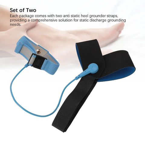 ESD Heel Grounder Straps Set One Size Fits All Adjustable Shoes Straps With Buckle For Grounding Electronics Anti Static Foot Straps