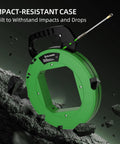 125 Ft Non Conductive PET Fish Tape Wire Puller With Three Sixteenth Inch Cable and Ergonomic Handle on rocky surface